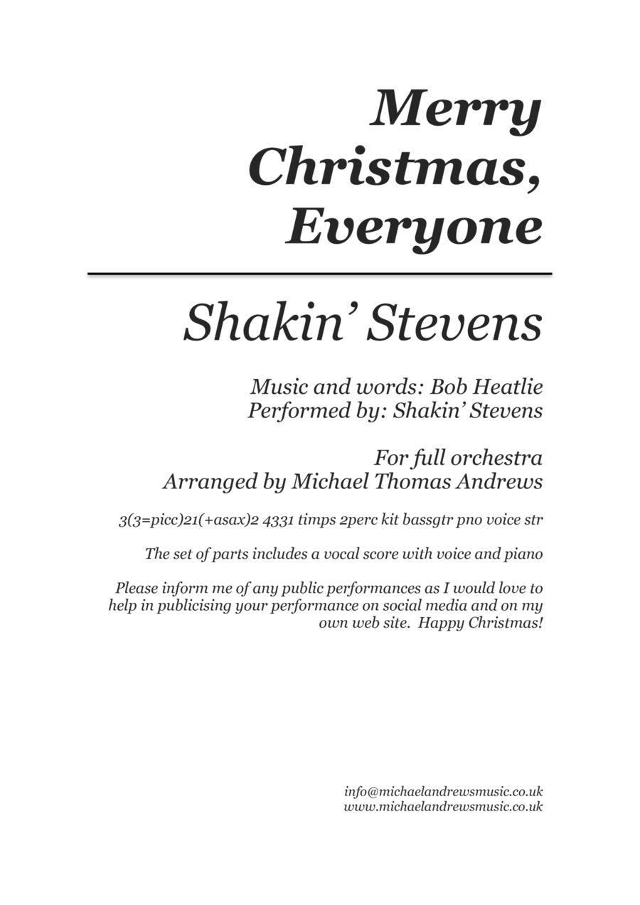 Merry Christmas Everyone Full Orchestra scores gallery preview page 1