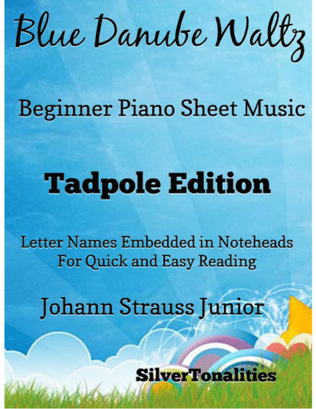 Book cover for Blue Danube Waltz Beginner Piano Sheet Music 2nd Edition
