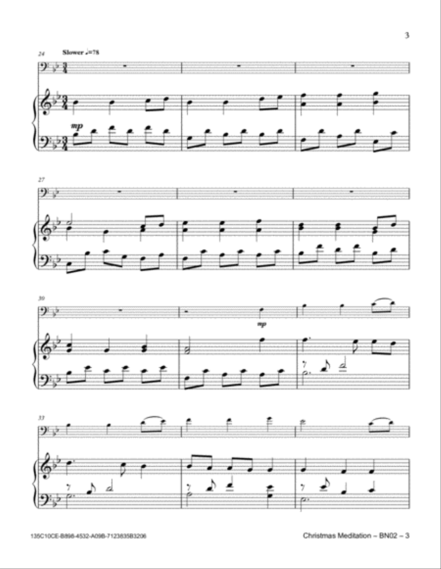 Christmas Meditation Bassoon scores gallery preview page 3