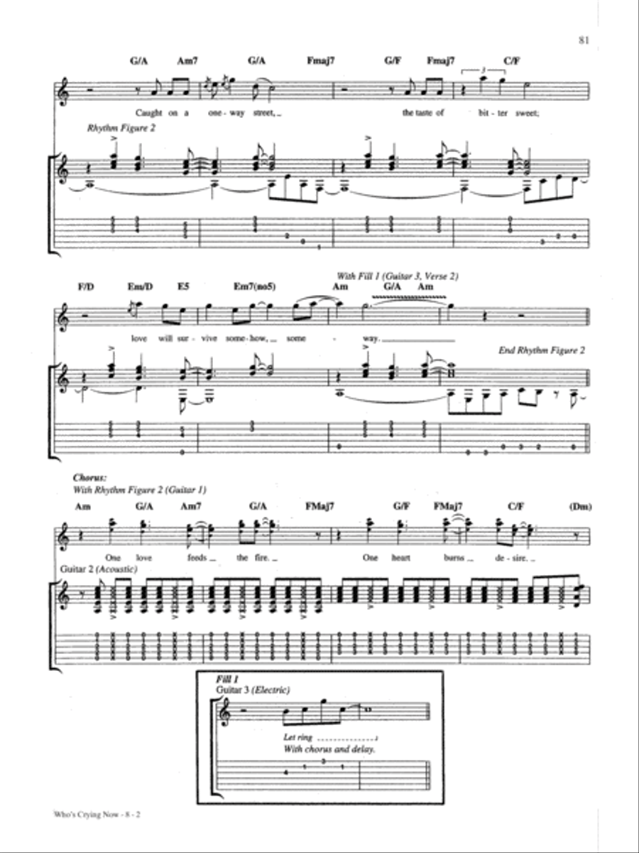 Who's Crying Now Guitar Tablature scores gallery preview page 2