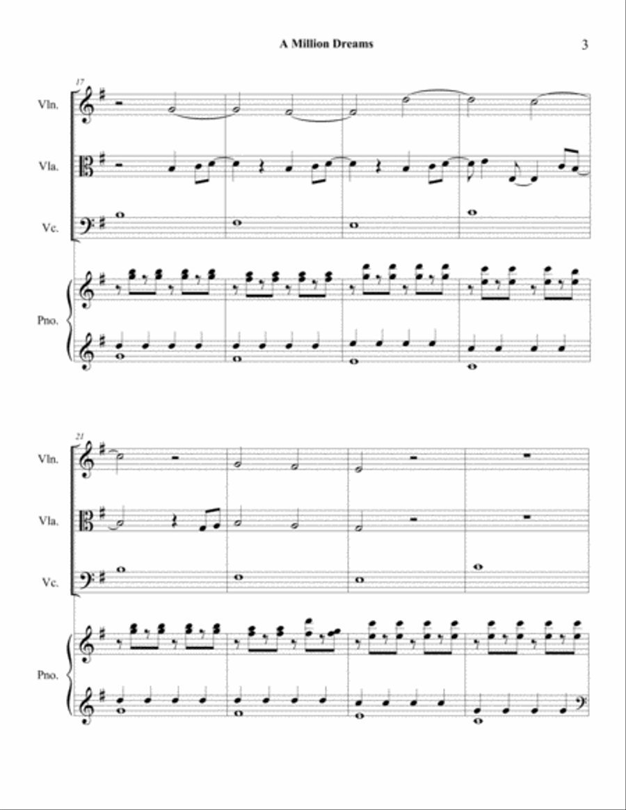 A Million Dreams A Million Dreams Piano Quartet scores gallery preview page 4