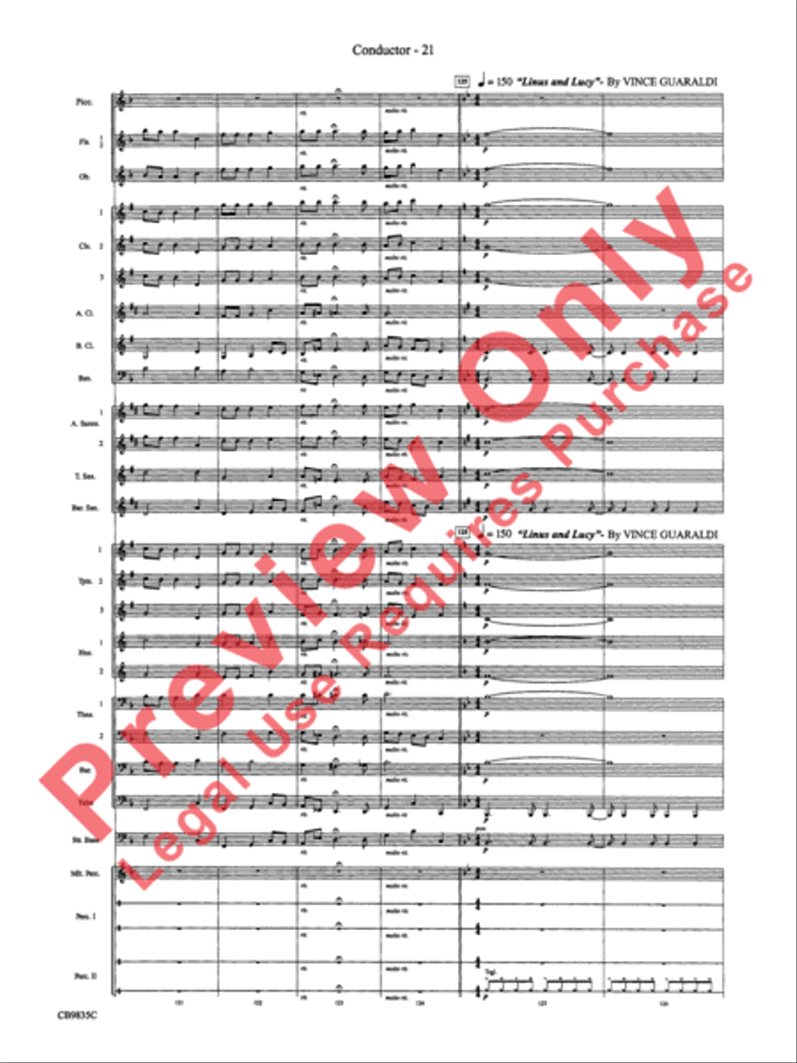 A Charlie Brown Christmas Concert Band scores gallery preview page 24