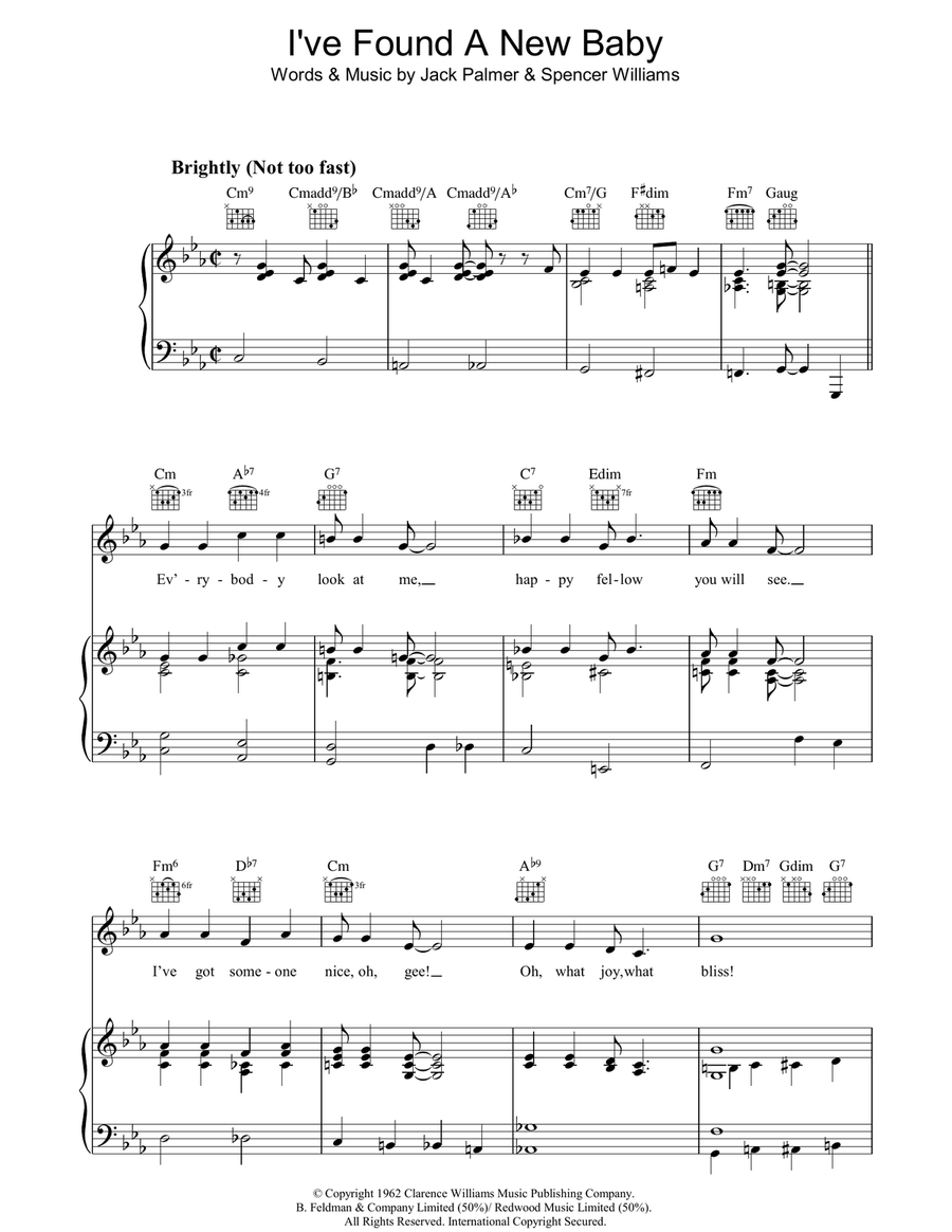 I've Found A New Baby I've Found A New Baby Piano, Vocal, Guitar scores gallery preview page 1