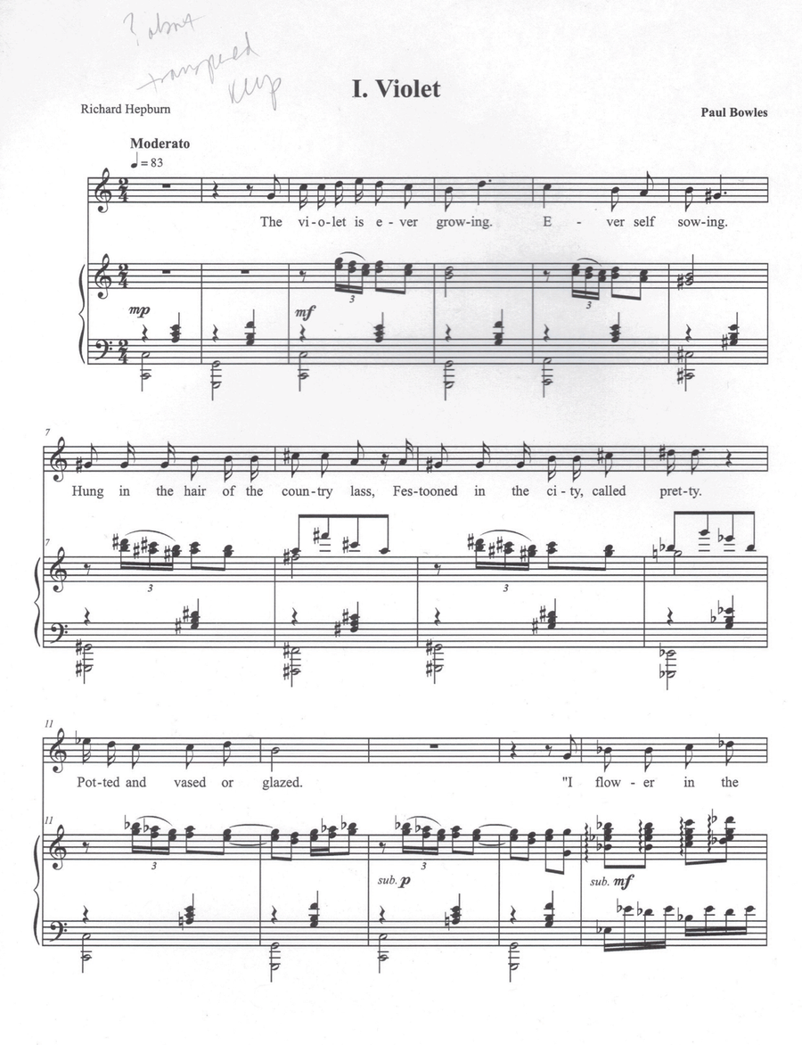 Violet Piano, Vocal scores gallery preview page 1