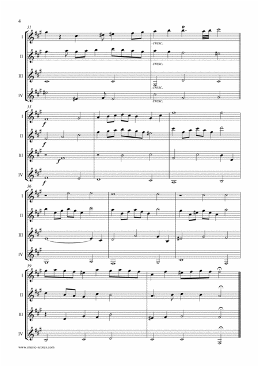 Festival Rondeau from Abdelazer - Trumpet Quartet Trumpet Solo scores gallery preview page 4
