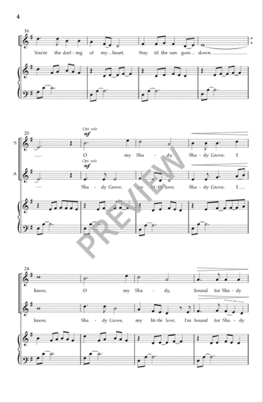 Shady Grove (Vocal Score) SSA scores gallery preview page 5
