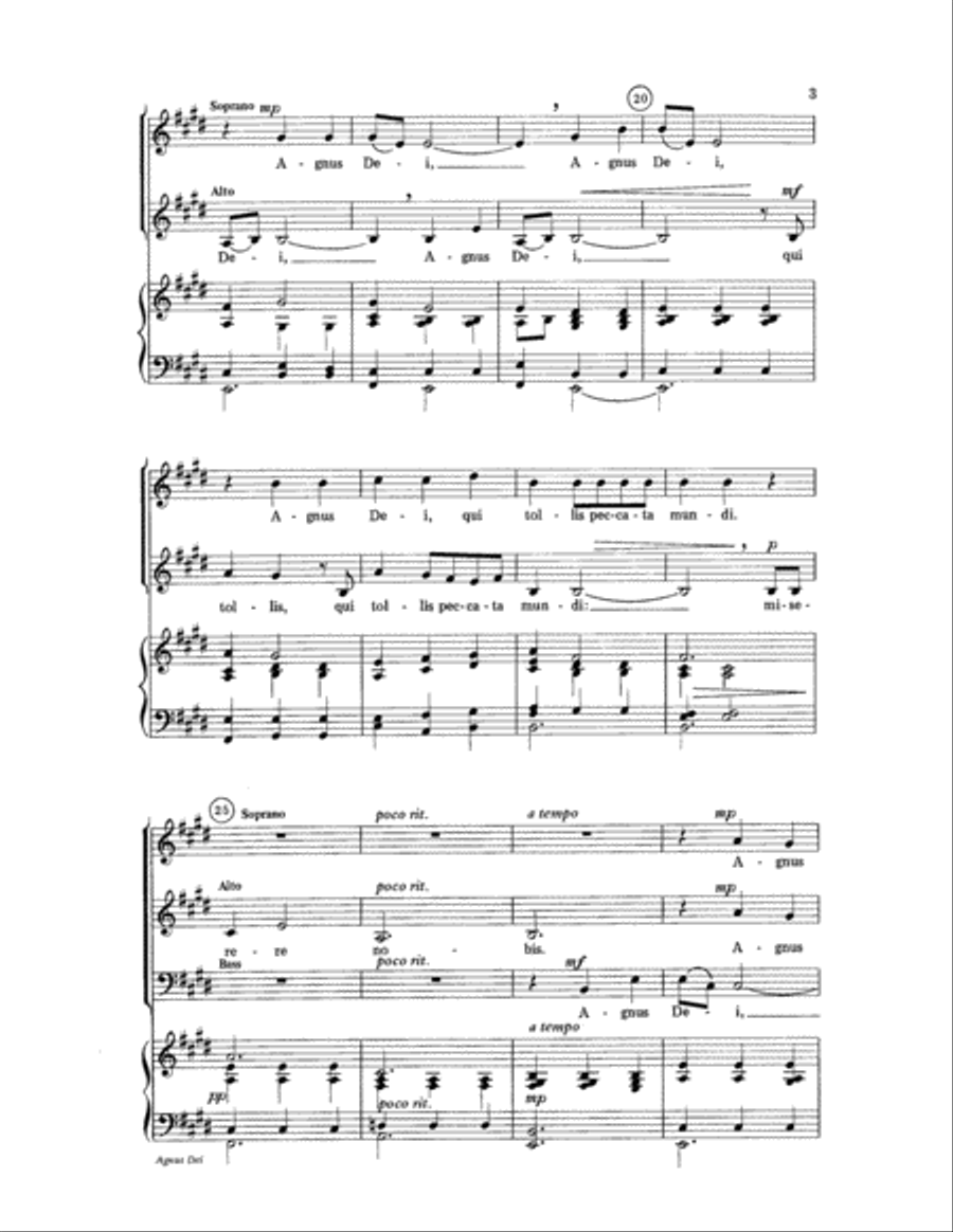 Agnus Dei Agnus Dei 4-Part scores gallery preview page 3
