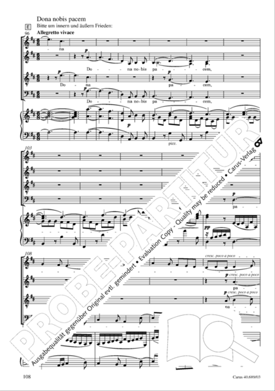 Missa solemnis Missa solemnis 4-Part scores gallery preview page 109