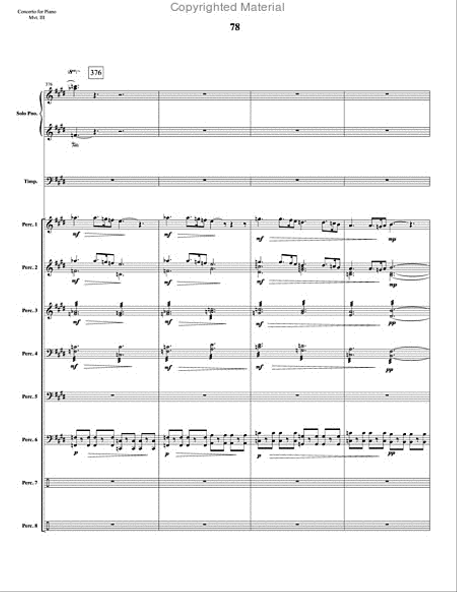 Concerto for Piano and Percussion Orchestra Percussion Ensemble scores gallery preview page 100