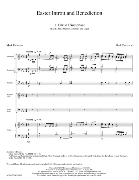 Easter Introit and Benediction (Downloadable Full Score and Parts)
