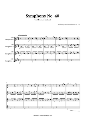 Symphony No. 40 by Mozart for Alto Sax Quartet
