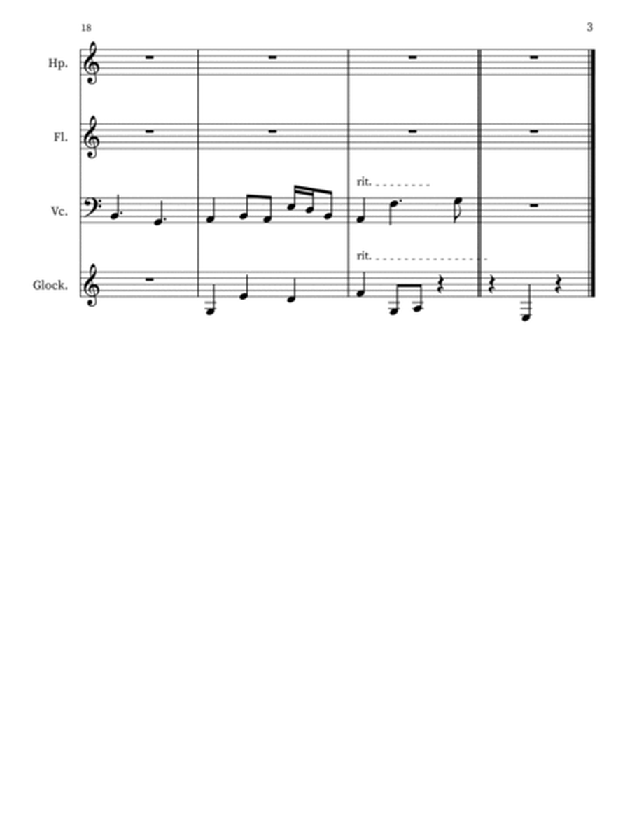 Ambrosia 98 for Harp, Flute, 'cello, Glock.