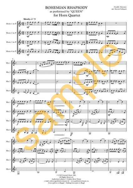 Bohemian Rhapsody - horn quartet image number null