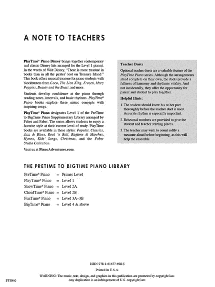 PlayTime® Piano Disney Piano Method scores gallery preview page 2