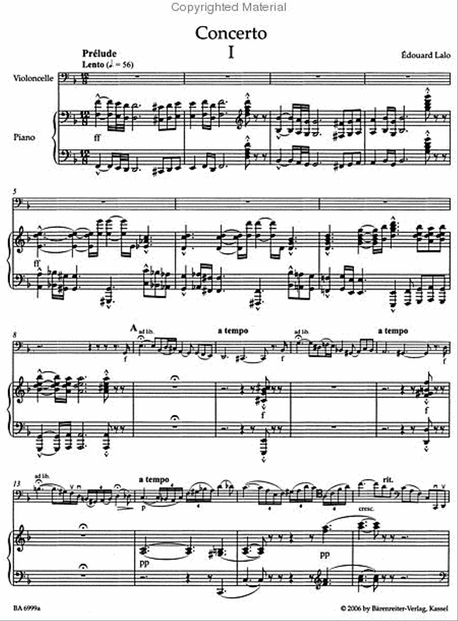 Concerto for Violoncello and Orchestra in D minor Piano scores gallery preview page 2