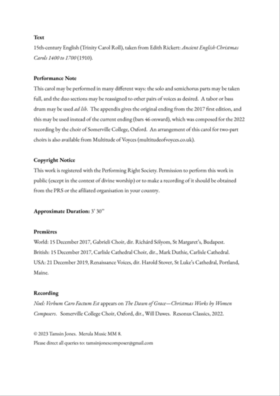 Noel: Verbum 4-Part scores gallery preview page 2