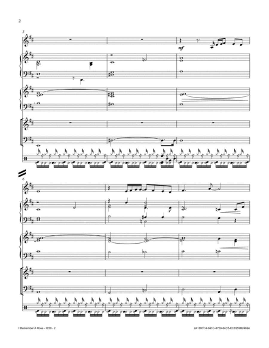 I Remember A Rose Small Ensemble scores gallery preview page 2