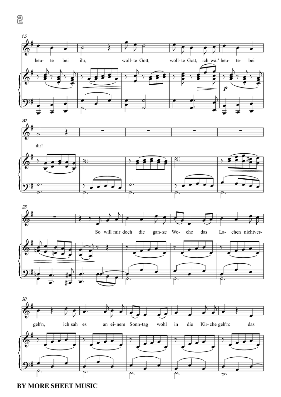 Brahms-Sonntag in G Major,for voice and piano image number null