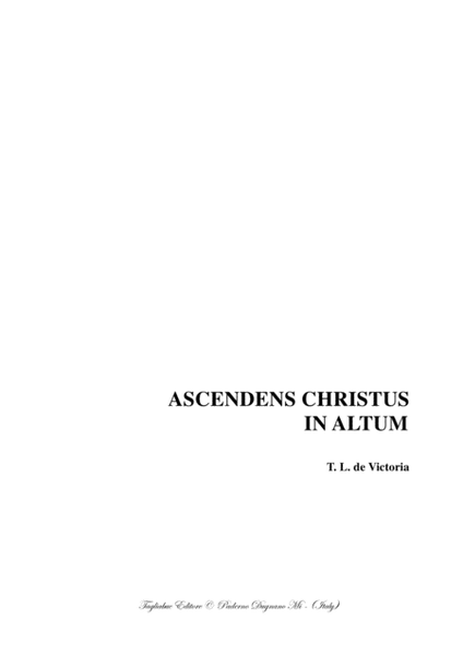 ASCENDENS CHRISTUM IN ALTUM - Fo SSATB Choir - De Victoria image number null