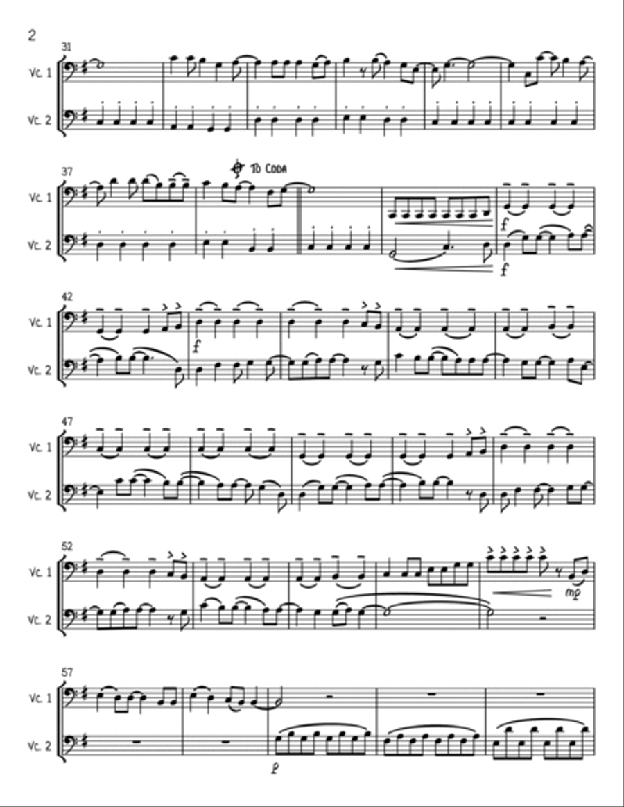 A Million Dreams String Duet scores gallery preview page 2