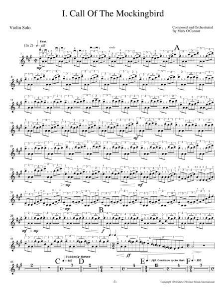 Three Pieces For Violin and Orchestra "Violin Concerto No. 2" (violin solo part – violin and symph image number null