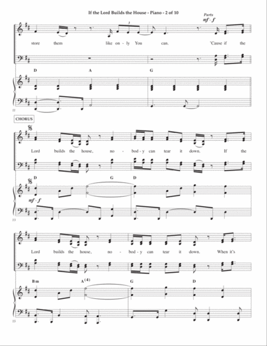 If The Lord Builds The House Piano, Vocal, Guitar scores gallery preview page 2