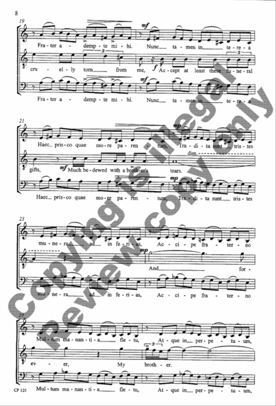 Three Songs from Catullus Tenor Voice scores gallery preview page 8