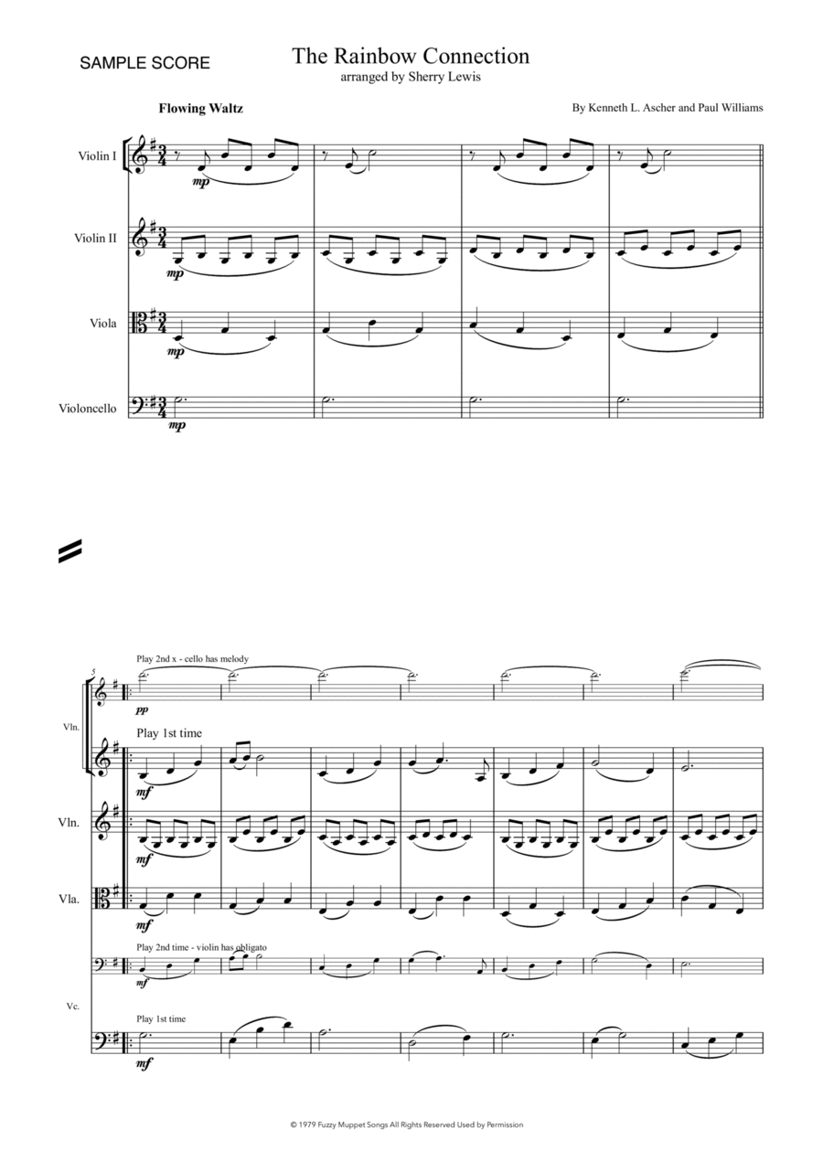 The Rainbow Connection String Quartet scores gallery preview page 1