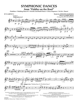 Symphonic Dances (from Fiddler On The Roof) (arr. Ira Hearshen) - Bb Clarinet 2