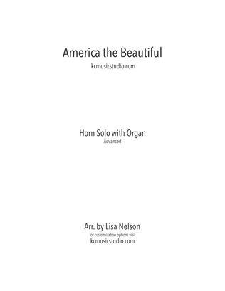 America the Beautiful Horn Solo and Organ - Advanced