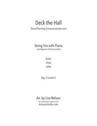 Book cover for Deck the Hall String Trio with Piano Accompaniment