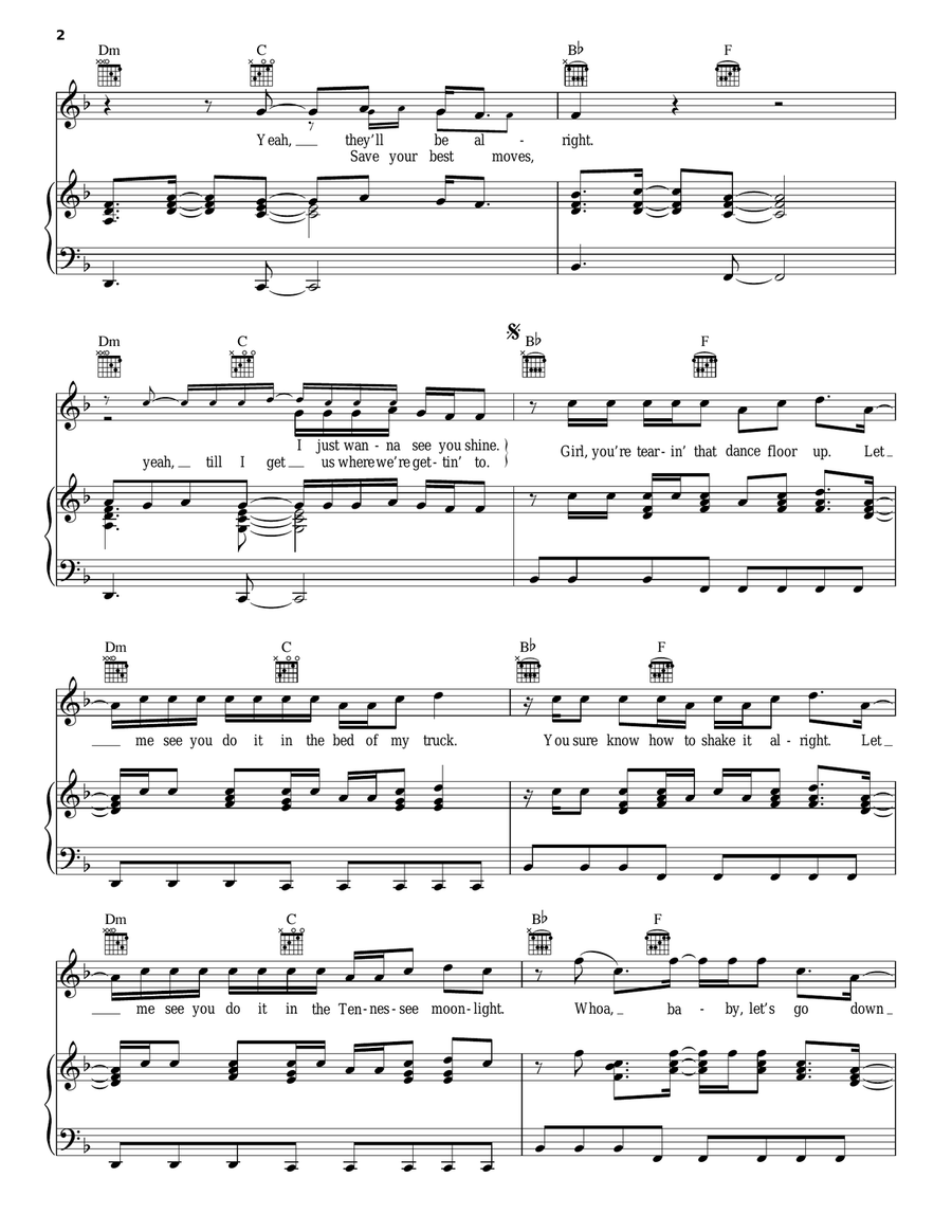 Let Me See Ya Girl Piano, Vocal, Guitar scores gallery preview page 2