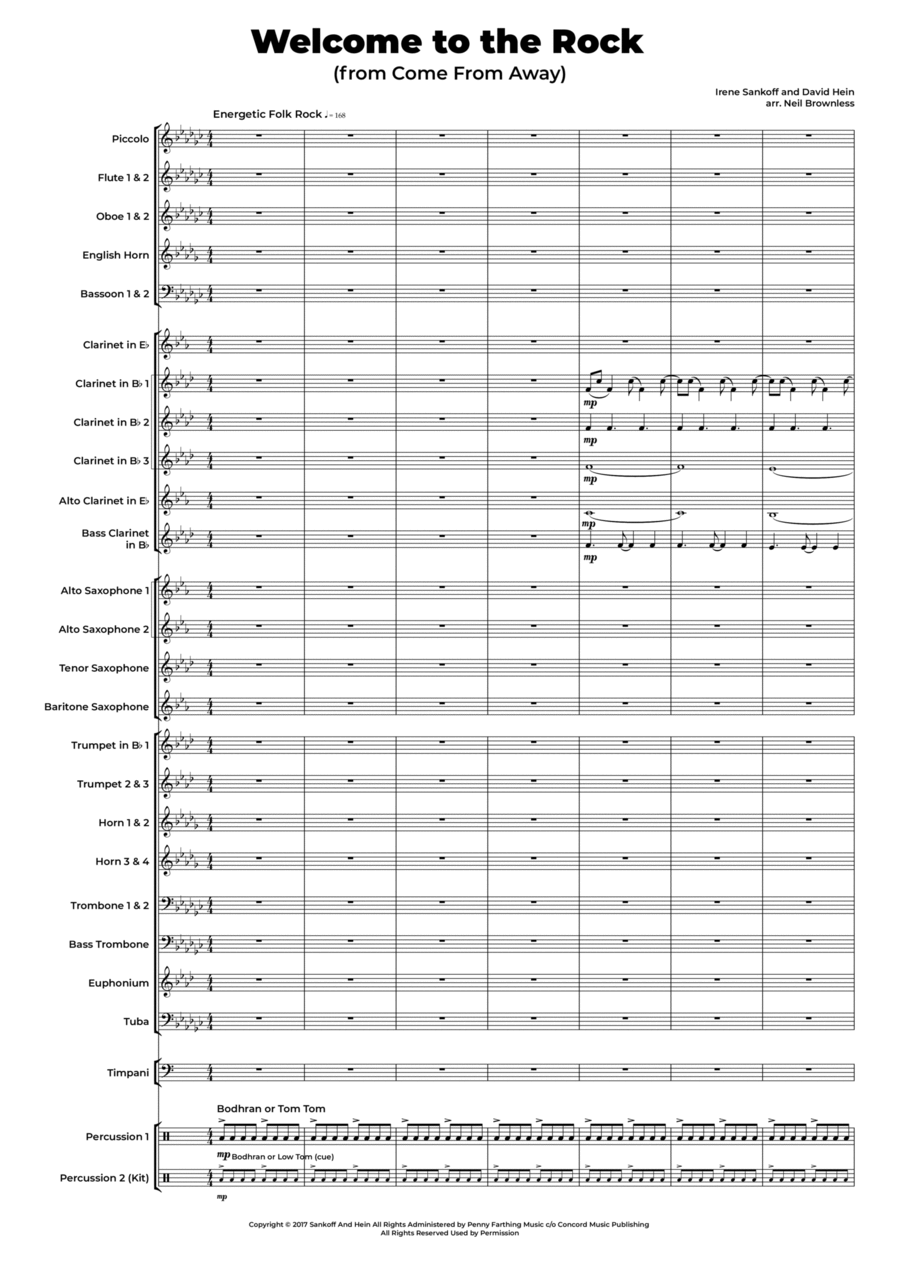 Welcome To The Rock Concert Band scores gallery preview page 1
