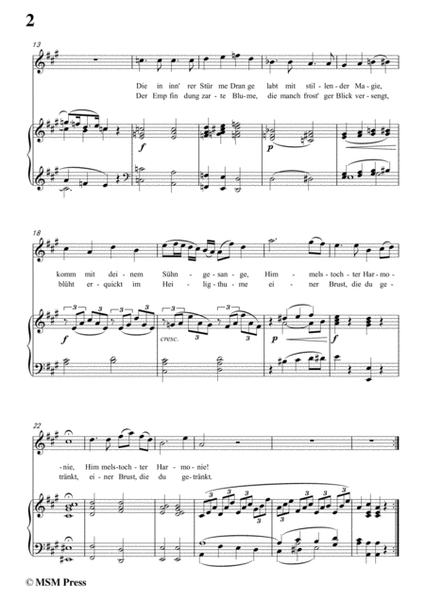 Schubert-An die Harmonie(Gesang an die Harmonie),D.394,in A Major,for Voice&Piano image number null
