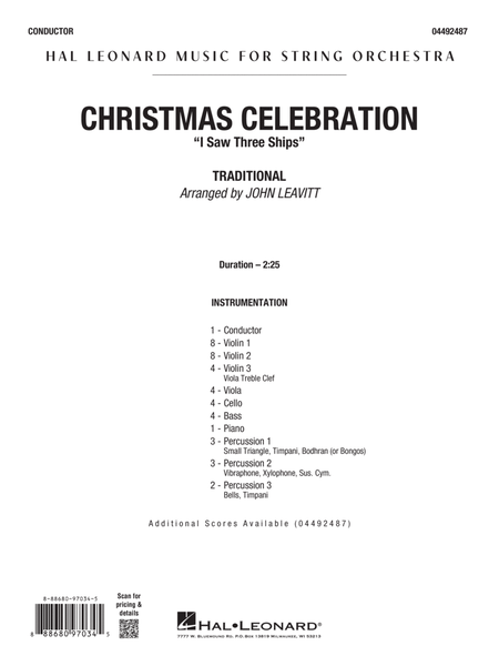 Christmas Celebration ("I Saw Three Ships") (arr. John Leavitt) - Conductor Score (Full Score)