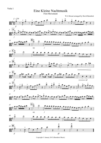 Eine Kleine (1st movement) for Viola Quartet image number null