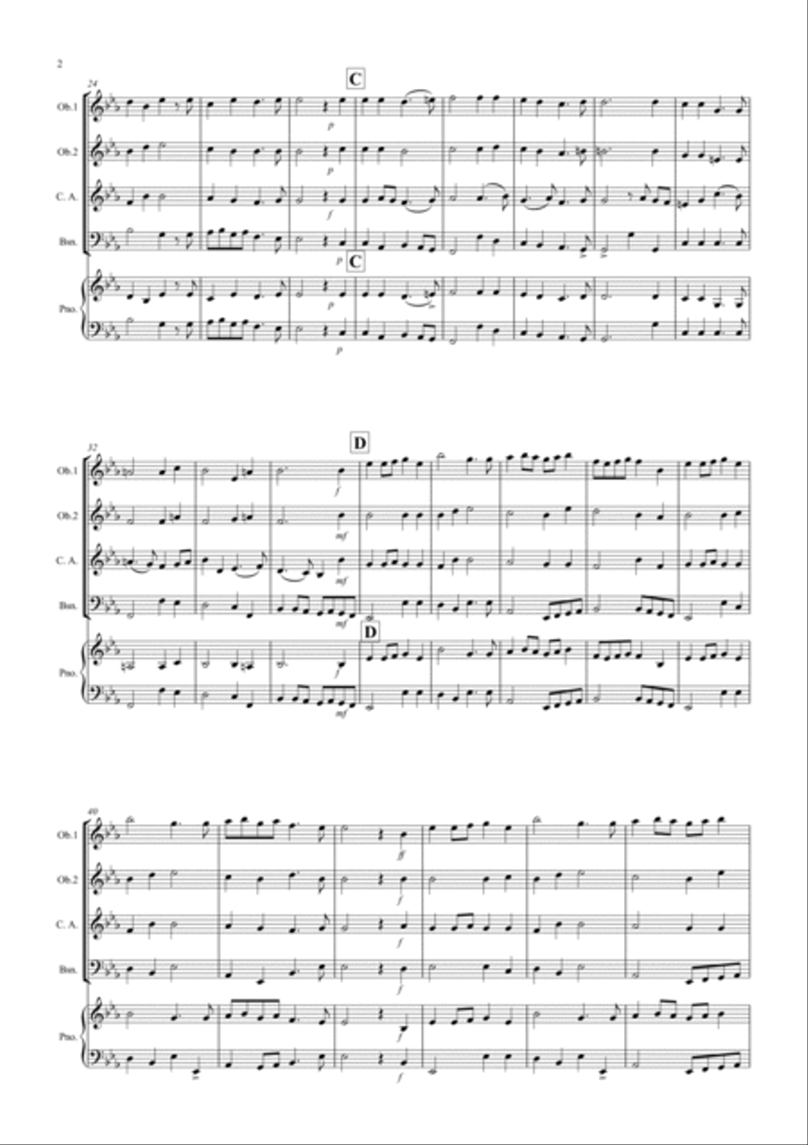 Prelude from Te Deum for Double Reed Quartet Bassoon scores gallery preview page 2