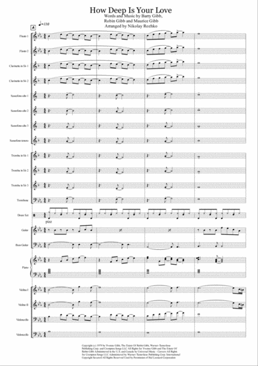 How Deep Is Your Love from the Motion Picture SATURDAY NIGHT FEVER Large Ensemble scores gallery preview page 2