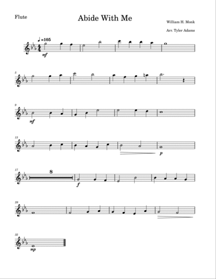 Abide With Me (Wind Quartet) Woodwind Quartet scores gallery preview page 4