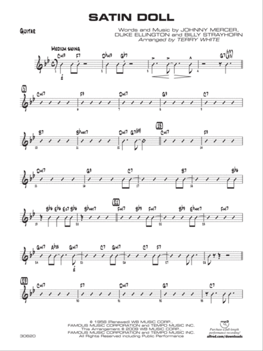 Satin Doll: Guitar Jazz Ensemble scores gallery preview page 1