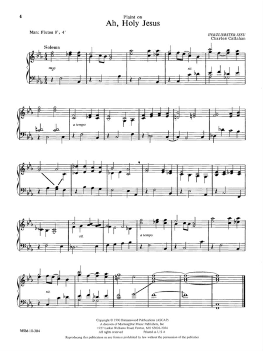 Lenten Music for Manuals, Set 1 Organ scores gallery preview page 4