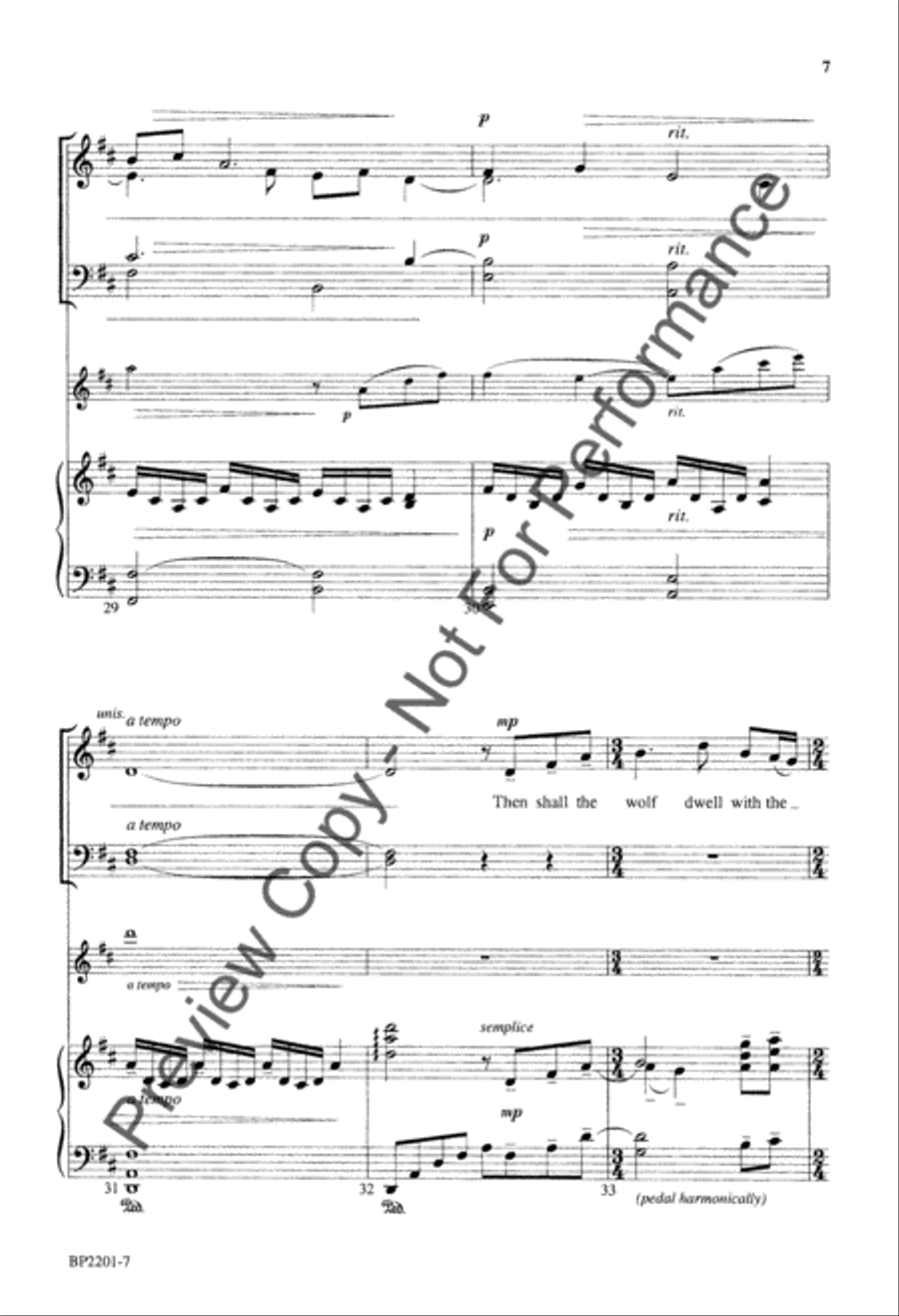 O Day of Peace That Dimly Shines 4-Part scores gallery preview page 8