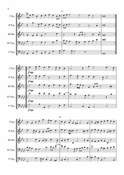 Paduana 1a. (Melchior Borchgrevinck) Brass Quintet arr. Adrian Wagner image number null
