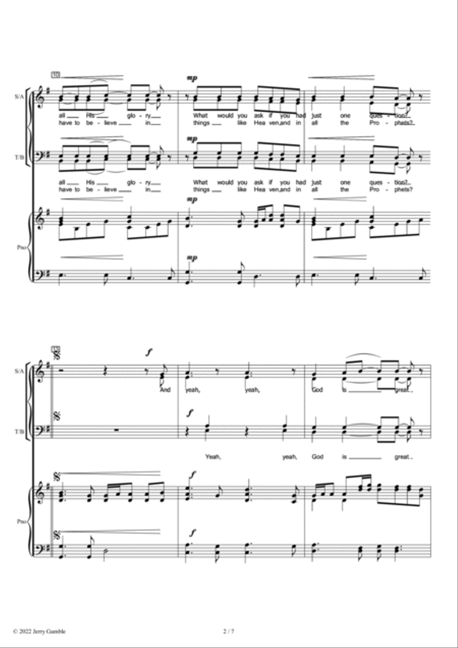 One Of Us 4-Part scores gallery preview page 2