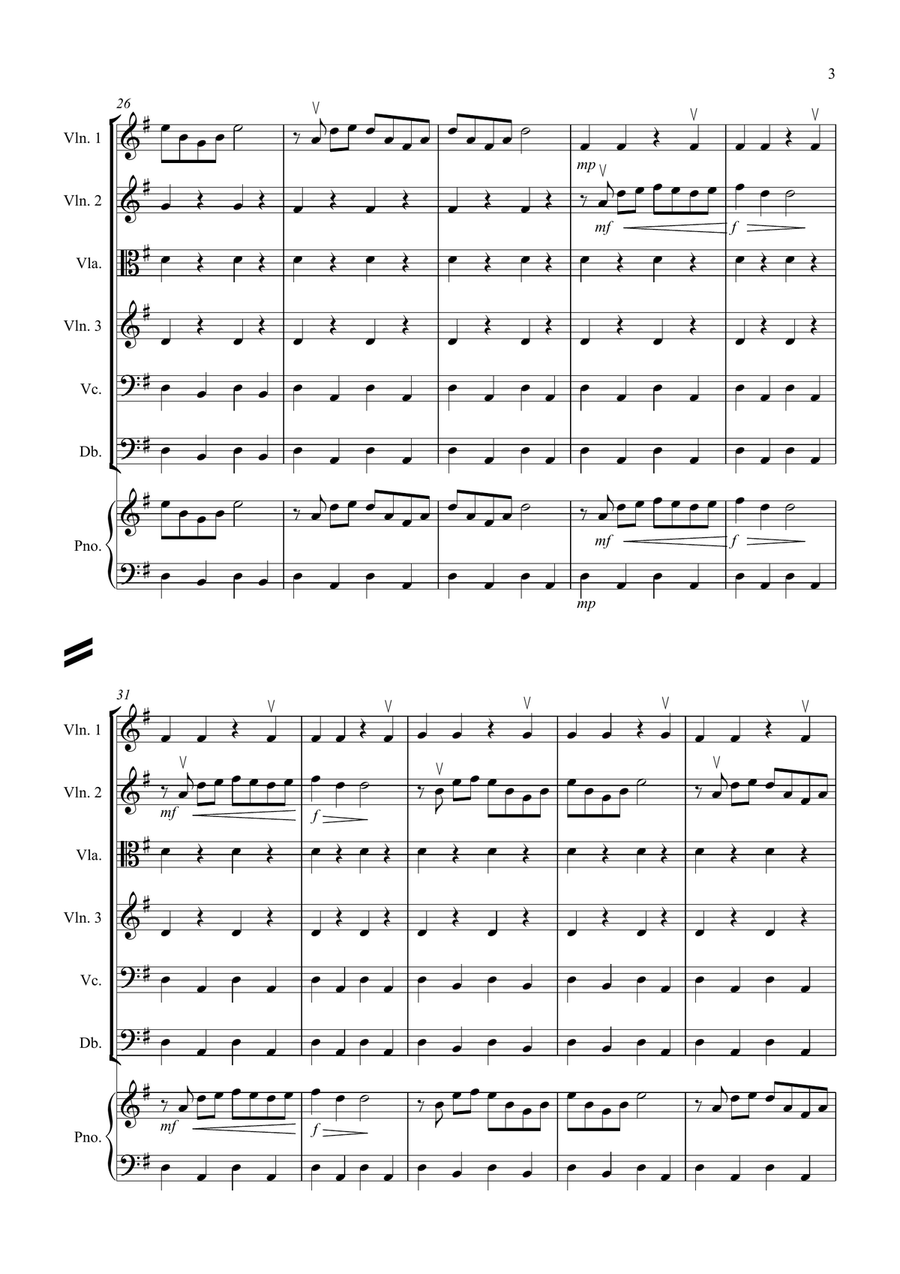 1812 Overture for String Orchestra String Quartet scores gallery preview page 3