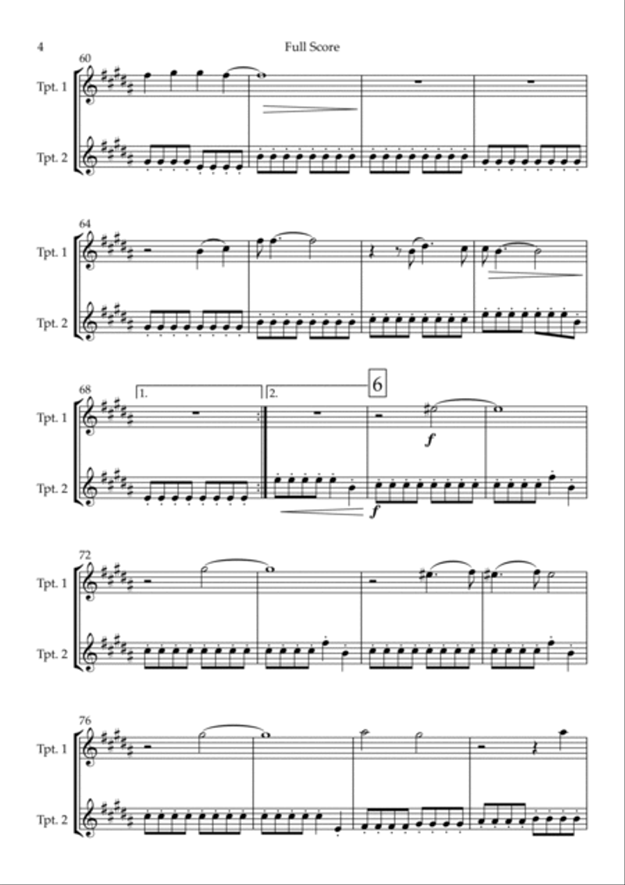 City Of Blinding Lights City Of Blinding Lights Trumpet Duet scores gallery preview page 4