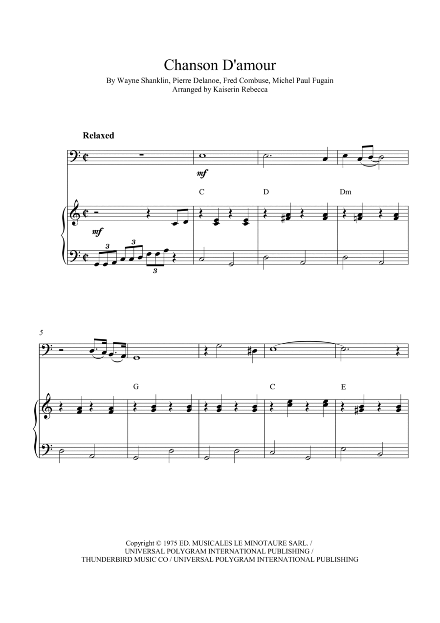 Chanson D'amour Bassoon scores gallery preview page 1
