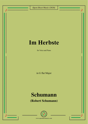 Schumann-Im Herbste,in G flat Major,for Voice and Piano