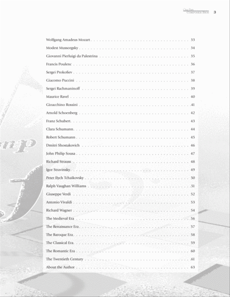 One-Page Composer Bios CD scores gallery preview page 3