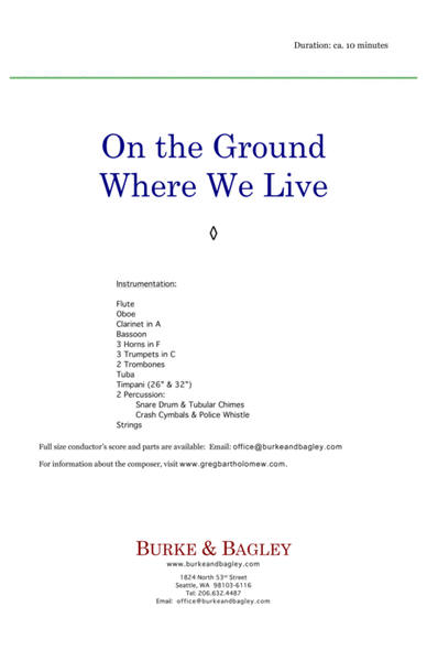 On the Ground Where We Live (score) image number null